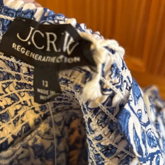 J Crew Blue Patterned Midi Dress (NWT) - Picture 7 of 7